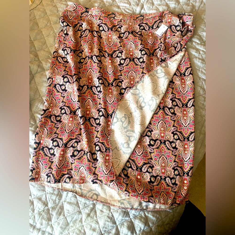 Faux Wrap Midi Skirt - NWT